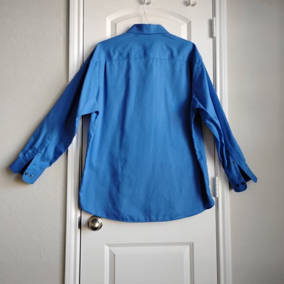 Perry Ellis Portfolio Men's Long Sleeve Blue Dress Shirt Size XL 17.5, 34-35 - Picture 4 of 5